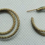 Vintage Gold Tone Double Hoop Earrings Photo 0