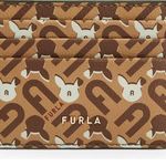Furla NWOT  leather brown Monogram Credit Card Holder / Case Photo 0