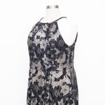 Betsy and Adam . Plus Size Layla Halter Top Foil Print Gown. Photo 9