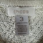 Chico's  Womens Size 3/XL Ivory Metallic Cardigan Jacket Chain Detail Cotton Blend Photo 5