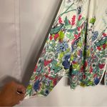Bedford Fair Women’s Jacket Size 18W Zip High Collar White Floral Butterfly Photo 3