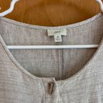 J.Jill  Women's Textured Button Front Jacket Beige‎ Rayon Linen Blend Medium Photo 3