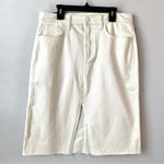 joe's jeans Joe’s Jeans Denim High Rise‎ Front Slit Midi Skirt Cream 28 Photo 2