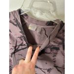 Zella  Women Tie Dye Crewneck Sweatshirt Long Sleeve Pullover Purple Black Medium Photo 3