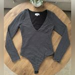 Privacy Please Revolve Black and White Striped long sleeve Bodysuit Size Small Photo 4