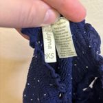 Japna  Navy Off Shoulder Smocked Top with White Dots Size XS Photo 3