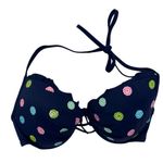 Victoria's Secret Victoria’s Secret Blue Underwire Push Up Sequin Polka Dot Bikini Top Bathing Photo 0