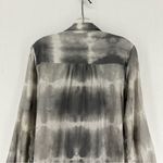 Lord & Taylor Long Button Pocket Sleeve Shirt Tie Dye Women’s M Grey Gray Size M Photo 5