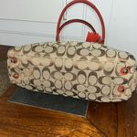 Coach  Tan and Red Signature Shoulder Bag Photo 4