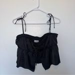 Oh Polly  Caramia Tie-Front Camisole Top in Black Photo 2