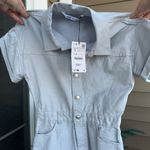 ZARA Metallic Shimmer Denim Romper Photo 9