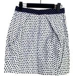 ZARA  Pleated Nautical Shell Dotted Print Mini Pencil Skirt Pockets XS Blue White Photo 0