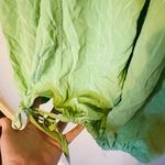 Tibi  Eco Cape Green Silk Sleeveless Crew Neckline Zippers Shift Dress Size 6 Photo 10