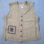 Jessica Howard Vintage Vest Women's 14 Button Front Tan Pocket Lightweight 90s Photo 0