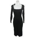 Rag and Bone NWT Black Asher Rib Knit Long Sleeve Square Neck Bodycon Midi Dress S Photo 4