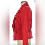 CAbi Wms One Button Crimson Ponte Red Jacket Blazer Long Sleeve Red Twill NWT Photo 5