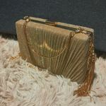Gold Glitter Clutch Purse with Crossbody Chain and Handle Photo 1