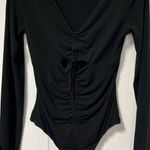 ASTR  the Label Black Cinched Cut out long sleeve bodysuit size medium Photo 0