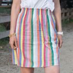 J.Crew Pink and Green A-Line Skirt Knee-Length Casual Photo 0