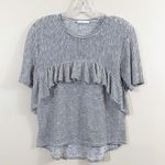 ZARA W/B Collection White Striped Ruffle Top Photo 0