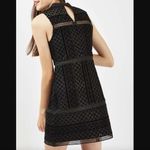 Topshop  Black Velvet Cutwork Lace Shift Mini Dress Size 2 Photo 1