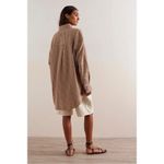 Free People  Large Freddie Menswear Oversized Shirt Jacket Shacket Neutral Plaid Photo 10