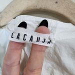 Lacausa  White Button Front 5% Silk Blend Long Sleeve Women XS Modern Blouse Photo 4