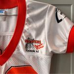 Hooters Girl Vintage Football Jersey Tuscon Arizona White Orange XS Server Bar Photo 1