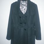 Guess  L Full Length Logo Lined Pea Coat Double Breasted Belted Wool in Black Photo 5