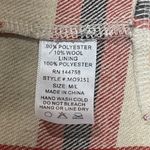 Ott Flannel Shirt Jacket‎ Oatmeal Red Black Plaid Medium / Large Photo 5