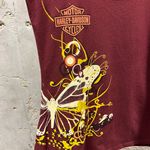Harley Davidson Women’s Maroon Butterfly Wraparound Y2K Style T-Shirt Medium M Photo 1