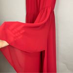 Privacy Please  Revolve Dress Red Lobster Maxi XS Ruffle Sleeve Gown‎ NO BELT Photo 10