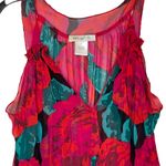 Arden B . Floral Sheer‎ V-Neck Tank Top Sleeveless Swing Tunic Small Women Multi Photo 1