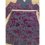 Cato Purple Burnout Velvet Long Sleeve Cold Shoulder Midi Dress Size Large Photo 4