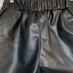 BLANK NYC LIMITED EDITION  Black Faux Leather High Rise Shorts Photo 4