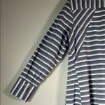 Donna Karan  Navy and White Striped Blouse Photo 2