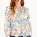 ZARA Women's White Multi-Color Floral Blouse Size S Photo 0