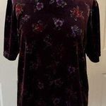Laura Scott  Velvet Top Womens LG Purple Mock Neck Floral Grunge Fairy Whimsigoth Photo 0