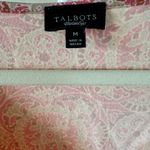 Talbots Flattering Medallion Damask Pink Tan Twist Knit Top Blouse M Photo 5