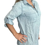 Skies Are Blue  chambray denim pullover top Photo 0