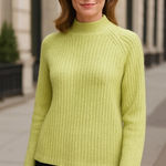 Talbots Women’s Ribbed Mock Neck Sweater – Pistachio Green, Size L Photo 0