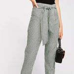 Free People  Green Gingham West Side Tie Pants OB833028 Size 2 Photo 0