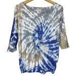 Angela Women Slouchy Top Blue Gray Tie Dye‎ Drop Shoulder Modal Made In Italy S Photo 0