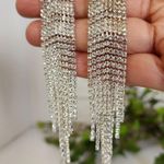 Silver and Rhinestone Fringe Glam Earrings Photo 1