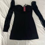 Cupshe NWT  Black Dress with Velvet Long Sleeves Photo 0