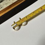 Trifari Signed Gold Tone & White Dangle Drop Pierced Earrings Photo 7