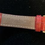 Alessandra Olla Gold Tone Watch Heart Charm Red Leather 5" to 6.25" Photo 5