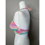 Victoria's Secret Victoria Secret Halter Bikini Swim Top 34D Striped Underwire Padded Rainbow Photo 2