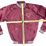 Vidcon 9 Burgundy Red Embroidered Satin Cardinal Bomber Jacket Size S Creator Photo 3