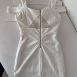 White Lace Plunge Mini Dress Photo 3